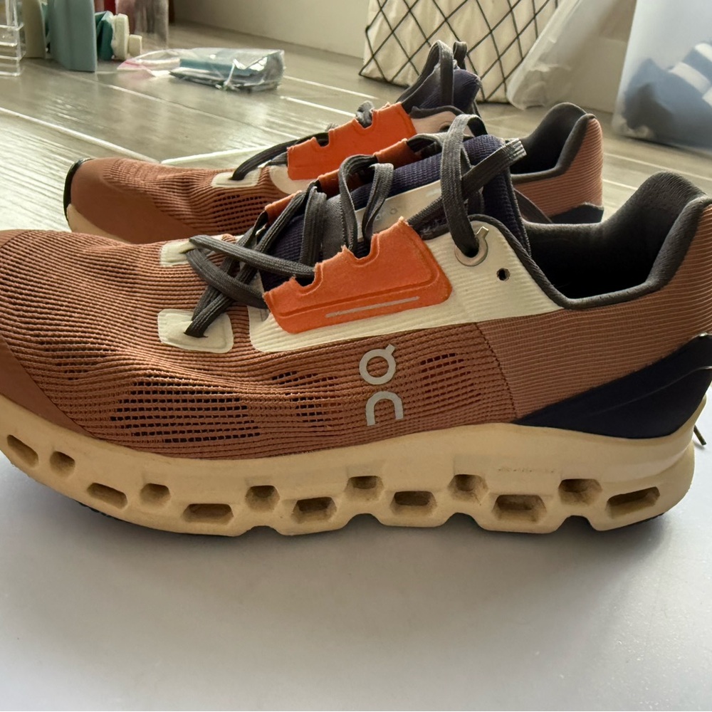 On Running Men's Sneakers in Rust Orange with Cream Sole